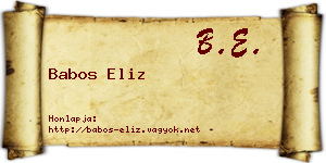 Babos Eliz névjegykártya